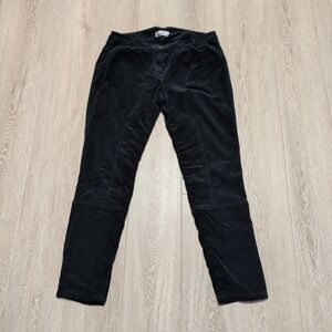 Lorena Antoniazzi Womens IT 46 34x28 Black Corduroy Equestrian Pants Snaps Italy